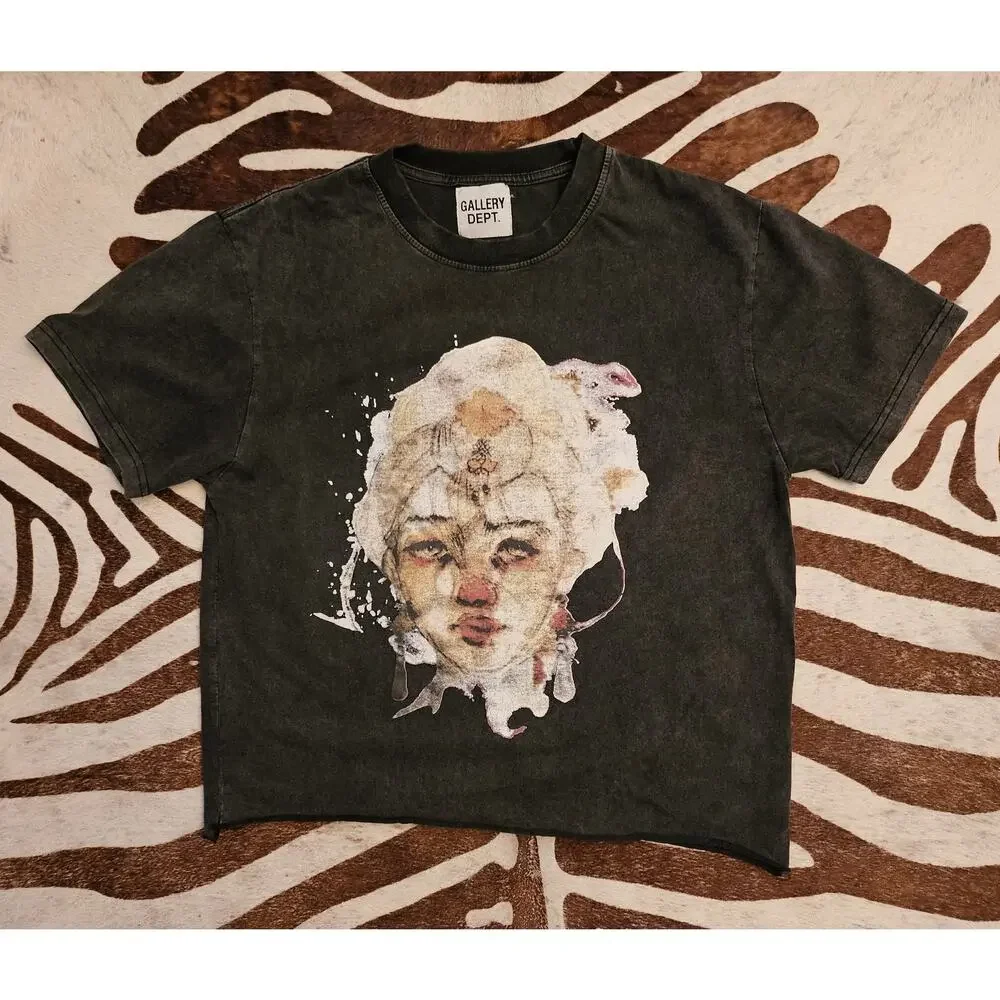 Gallery Dept. Portrait Alone In Silence Short-Sleeve T-Shirt Cropped Sz S - Picture 1 of 6